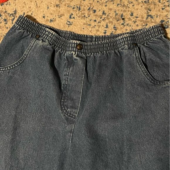 Vintage Blair Medium Petite Wide Leg Mom Jeans Elastic Waist - Picture 9 of 11